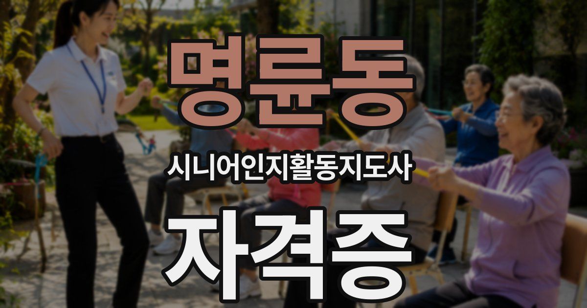 명륜동 시니어인지활동지도사 자격증