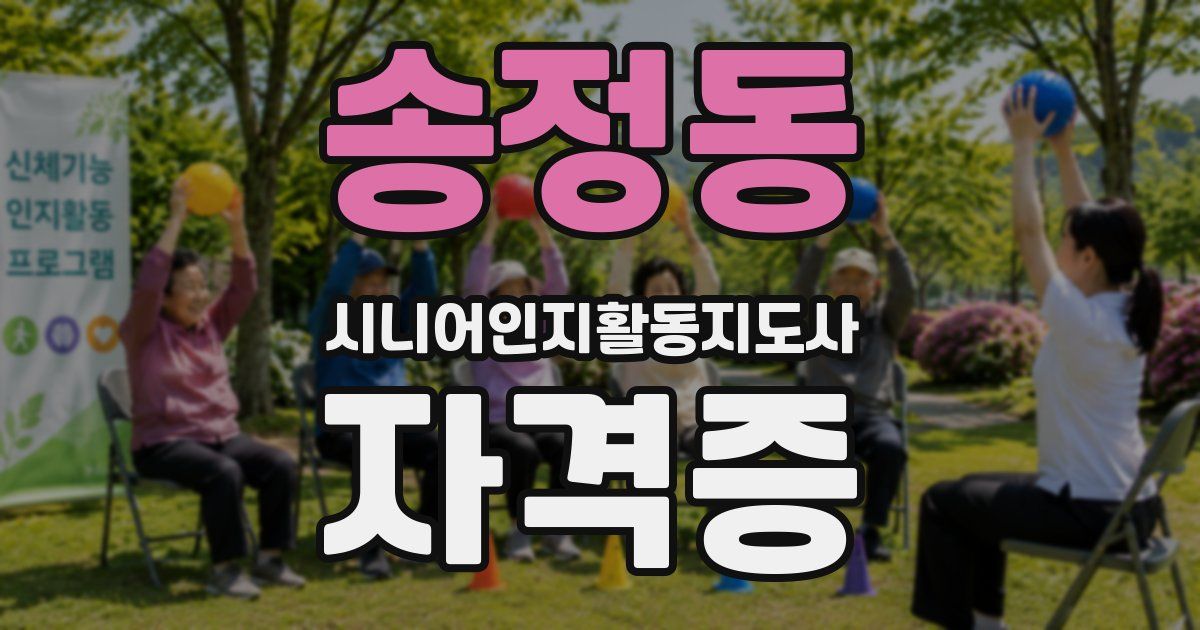 송정동 시니어인지활동지도사 자격증