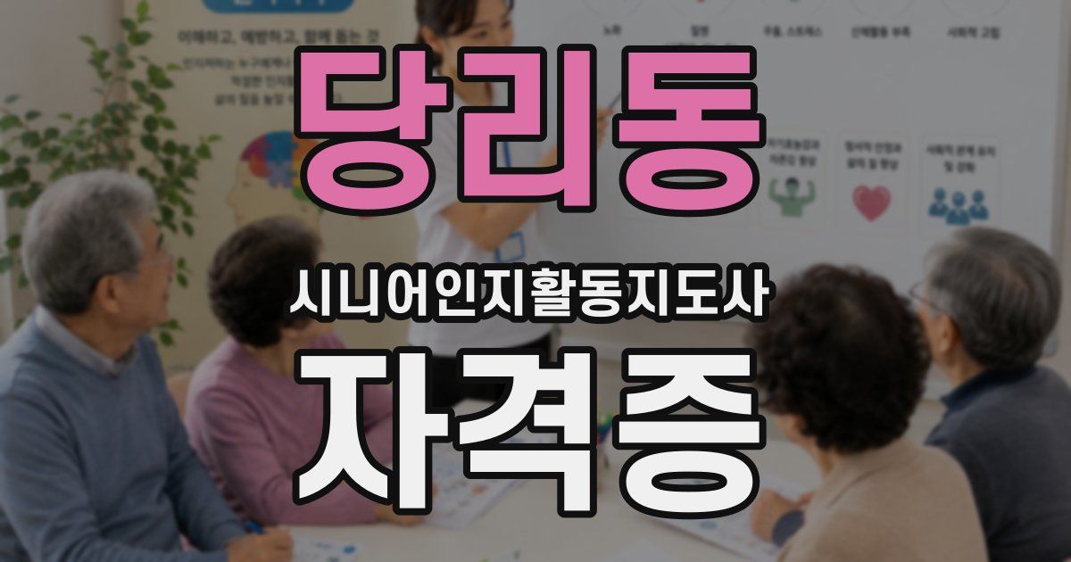당리동 시니어인지활동지도사 자격증