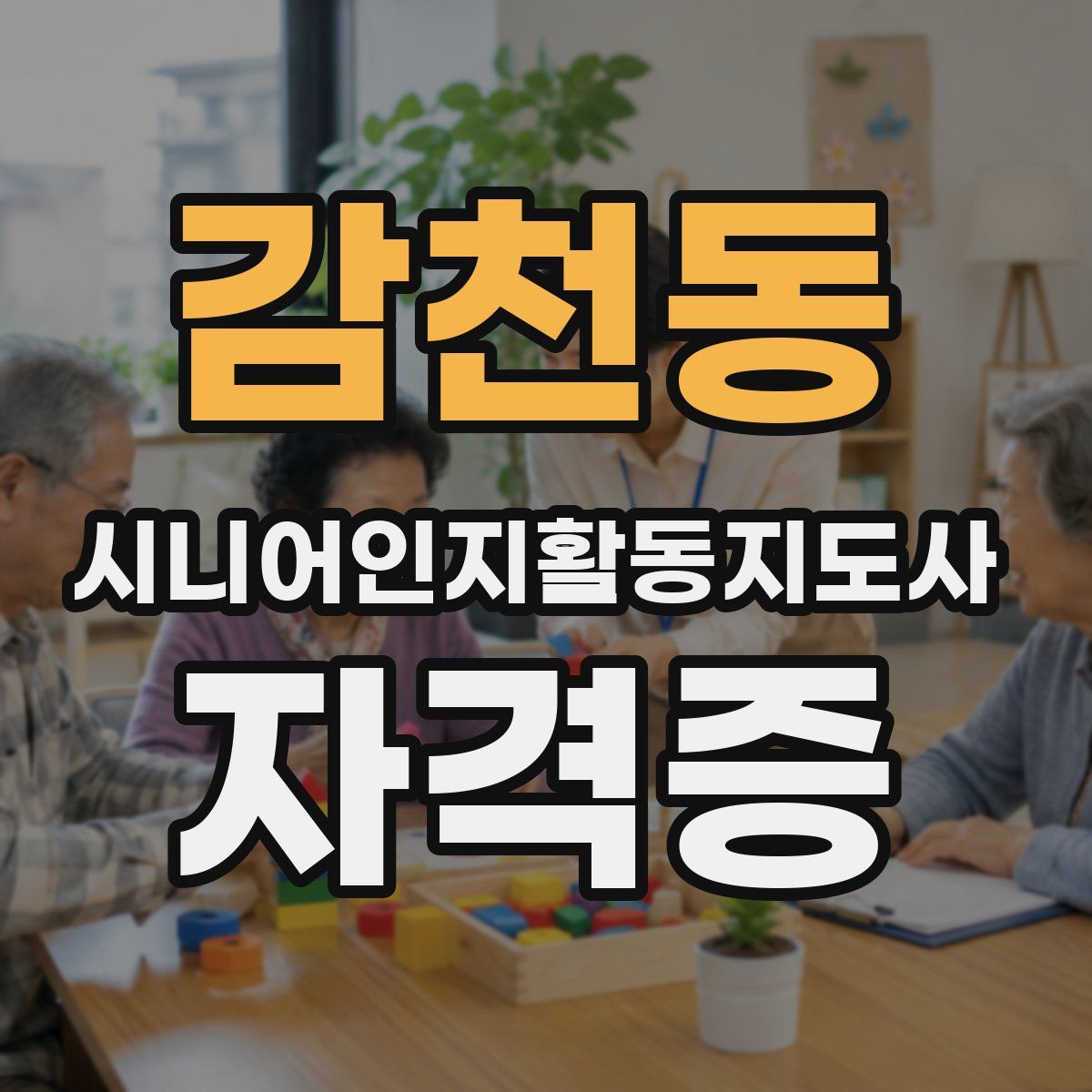 감천동 시니어인지활동지도사 자격증