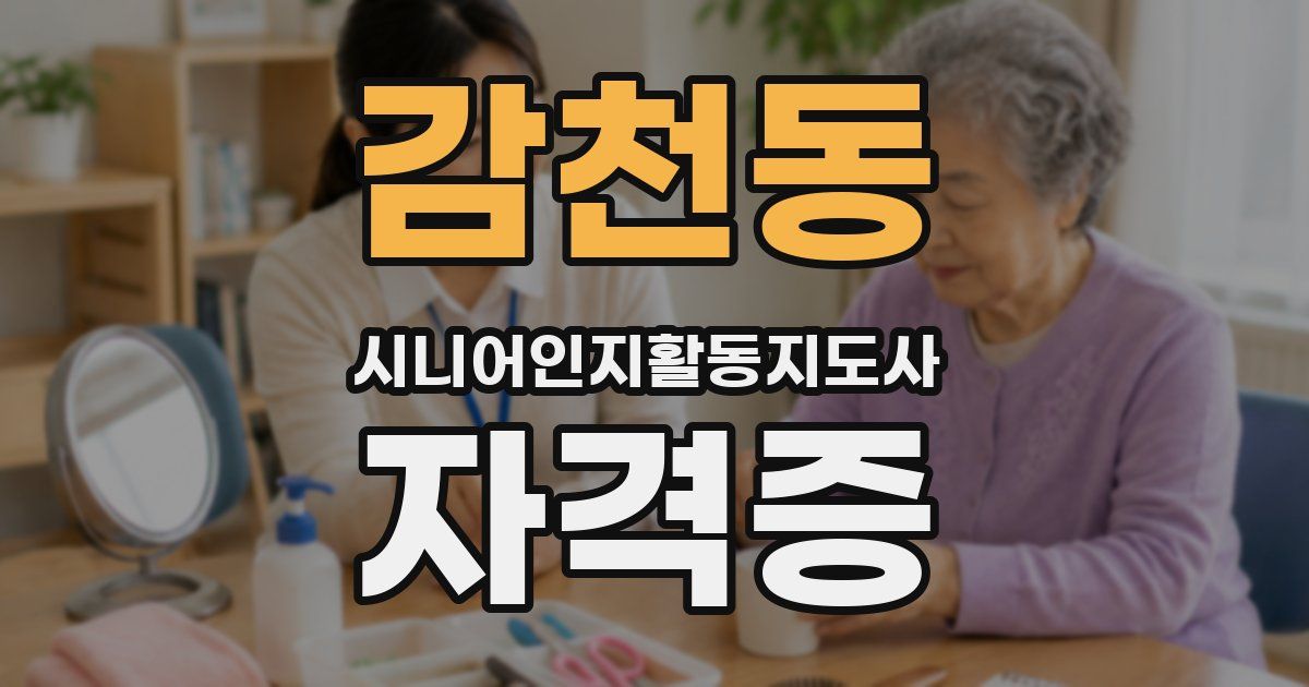감천동 시니어인지활동지도사 자격증