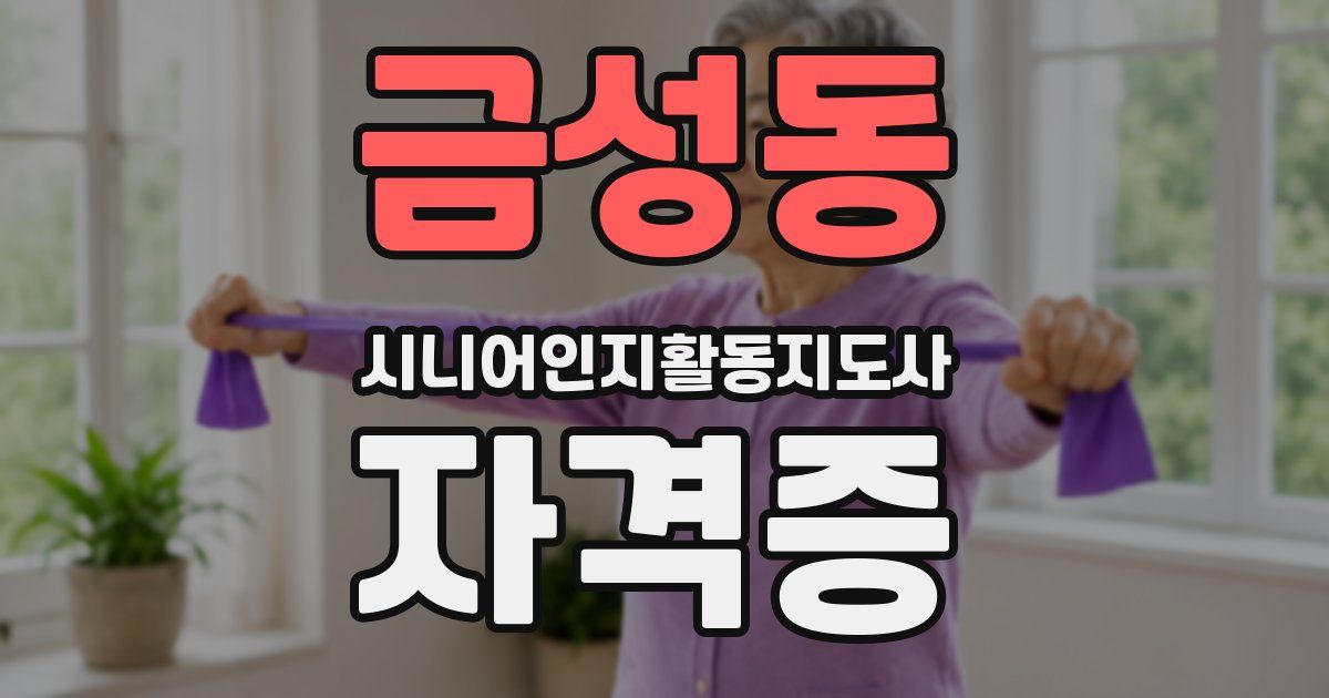 금성동 시니어인지활동지도사 자격증