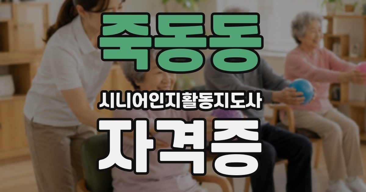 죽동동 시니어인지활동지도사 자격증