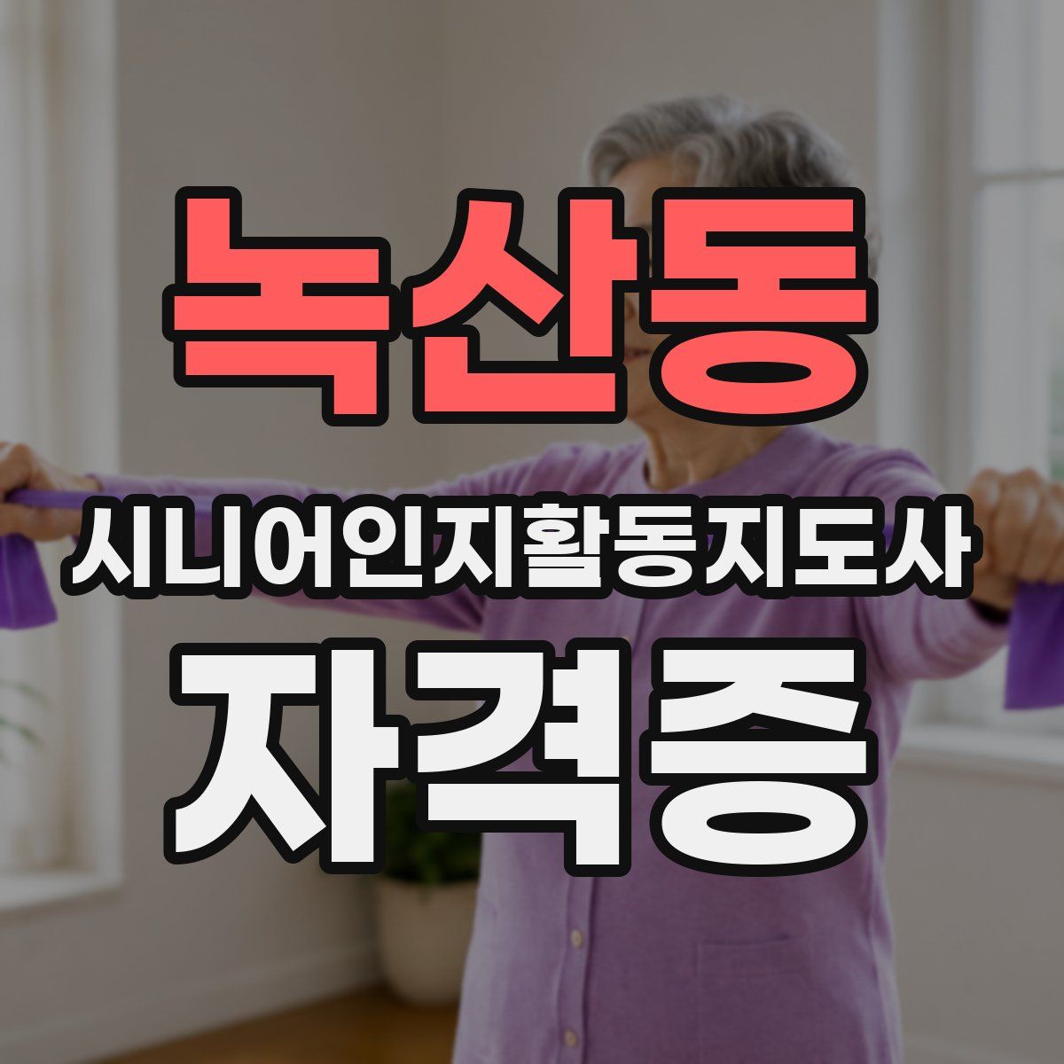 녹산동 시니어인지활동지도사 자격증