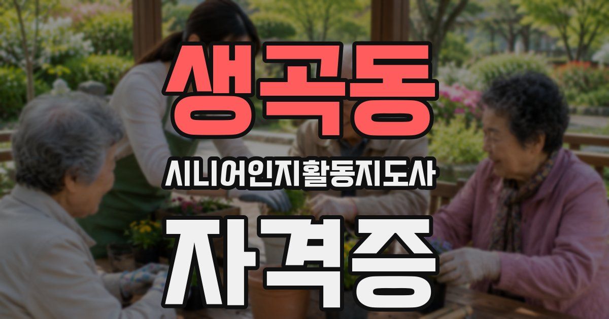 생곡동 시니어인지활동지도사 자격증