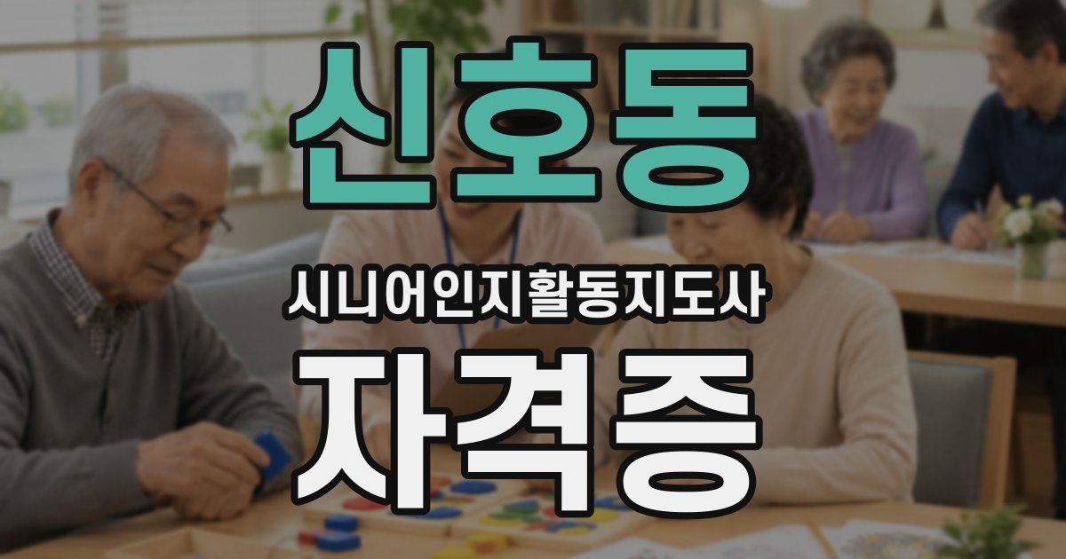 신호동 시니어인지활동지도사 자격증