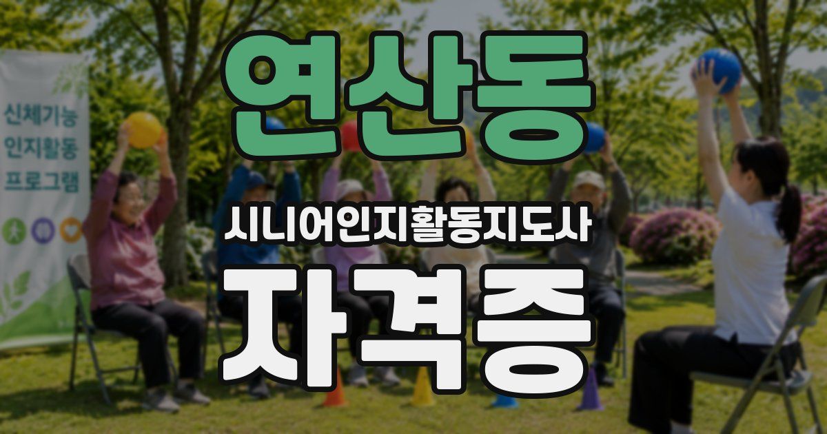 연산동 시니어인지활동지도사 자격증