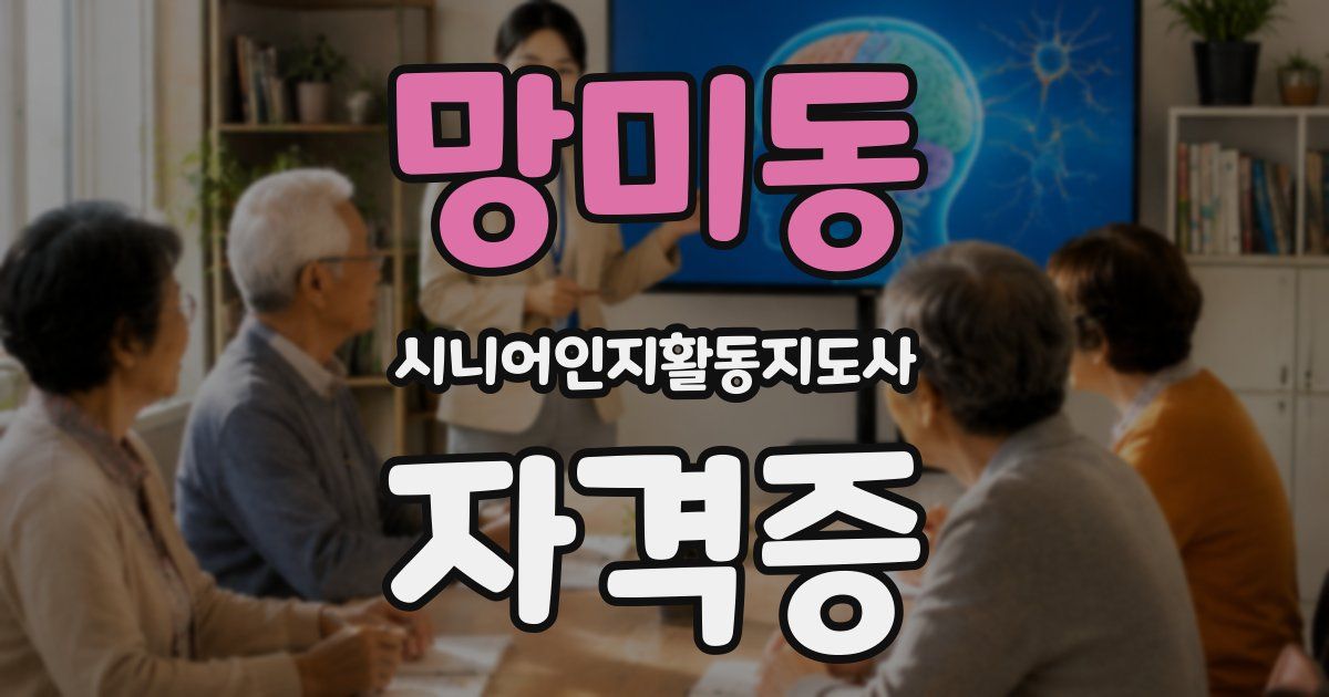망미동 시니어인지활동지도사 자격증