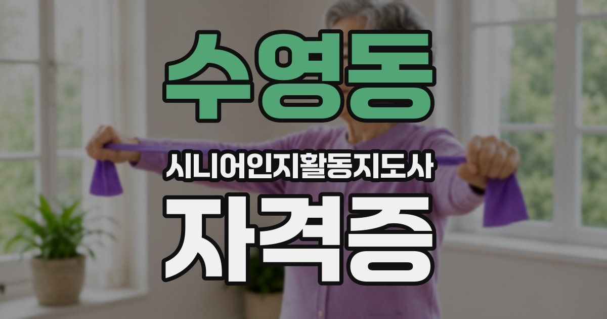 수영동 시니어인지활동지도사 자격증