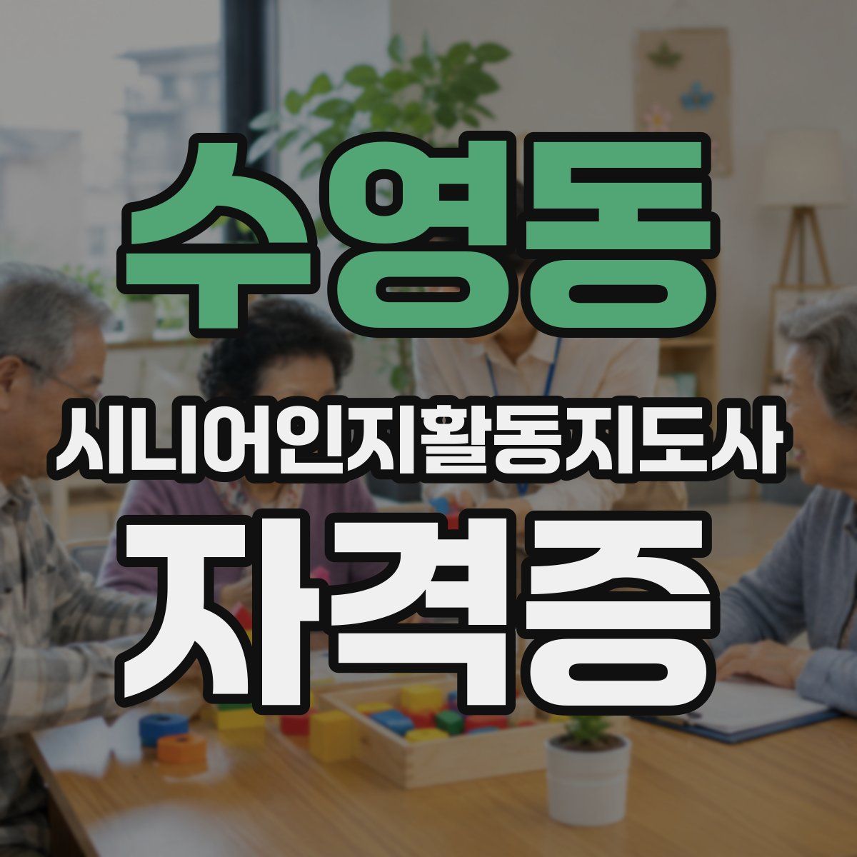 수영동 시니어인지활동지도사 자격증