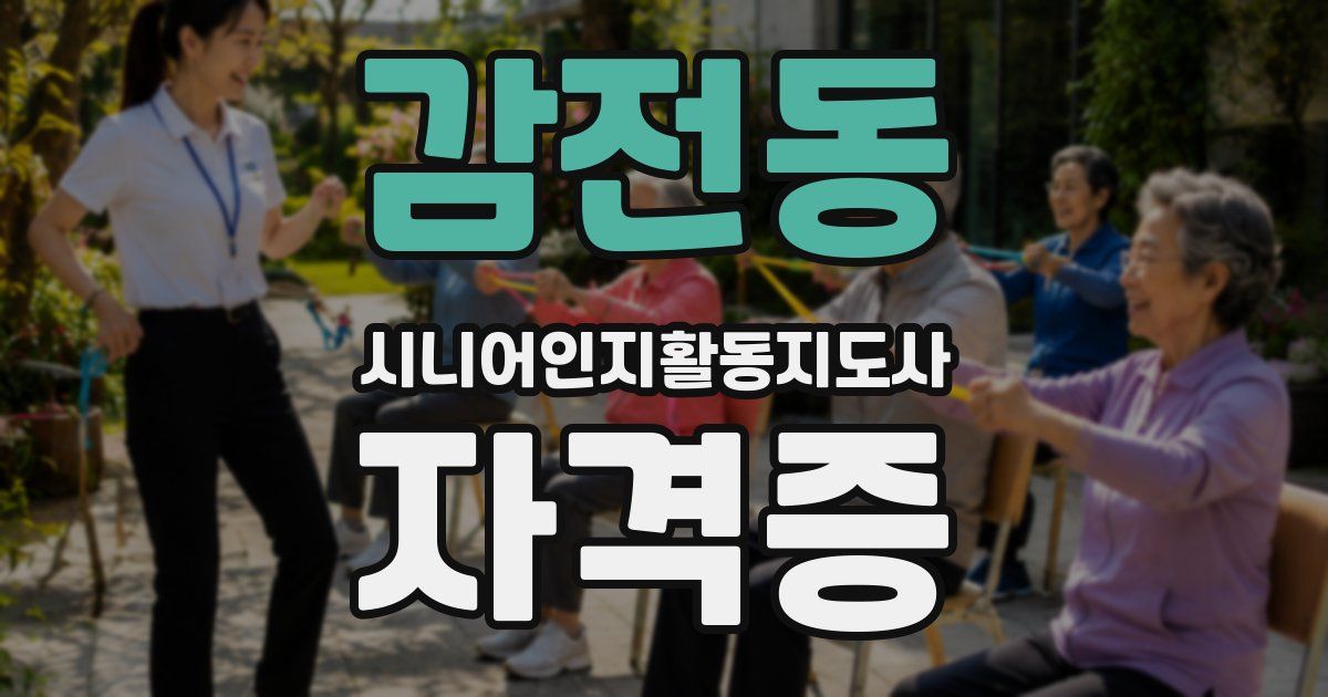 감전동 시니어인지활동지도사 자격증