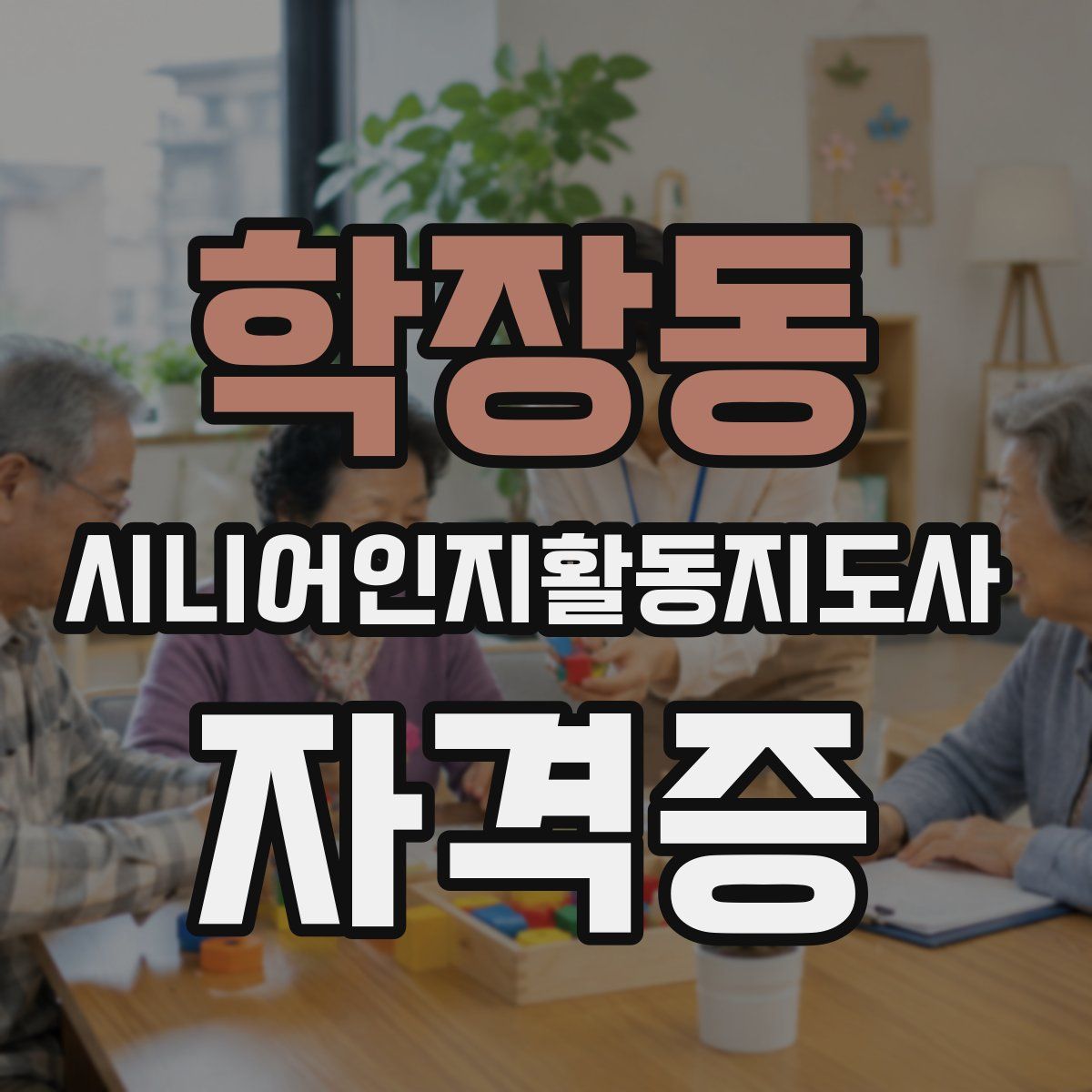 학장동 시니어인지활동지도사 자격증