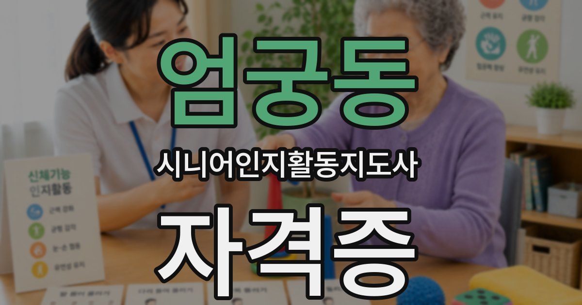엄궁동 시니어인지활동지도사 자격증
