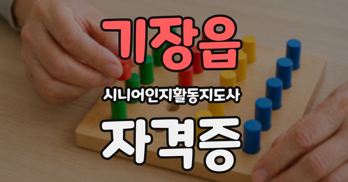 기장읍 시니어인지활동지도사 자격증