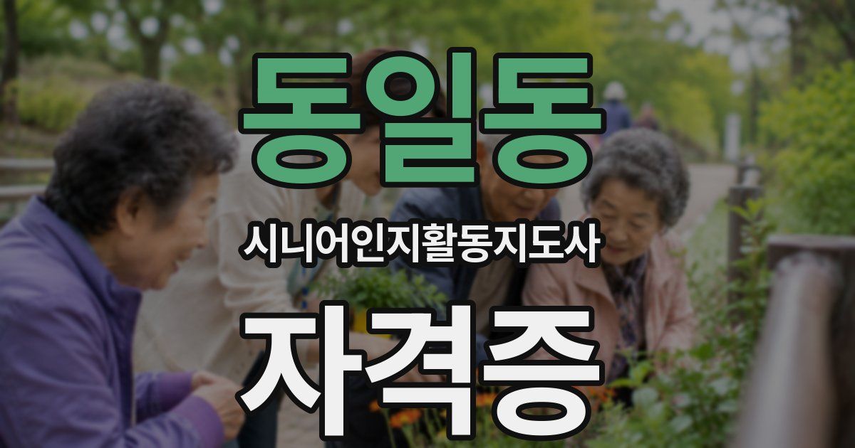 동일동 시니어인지활동지도사 자격증