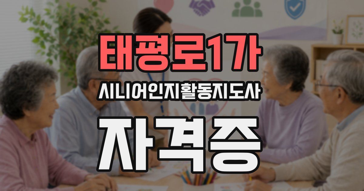 태평로1가 시니어인지활동지도사 자격증