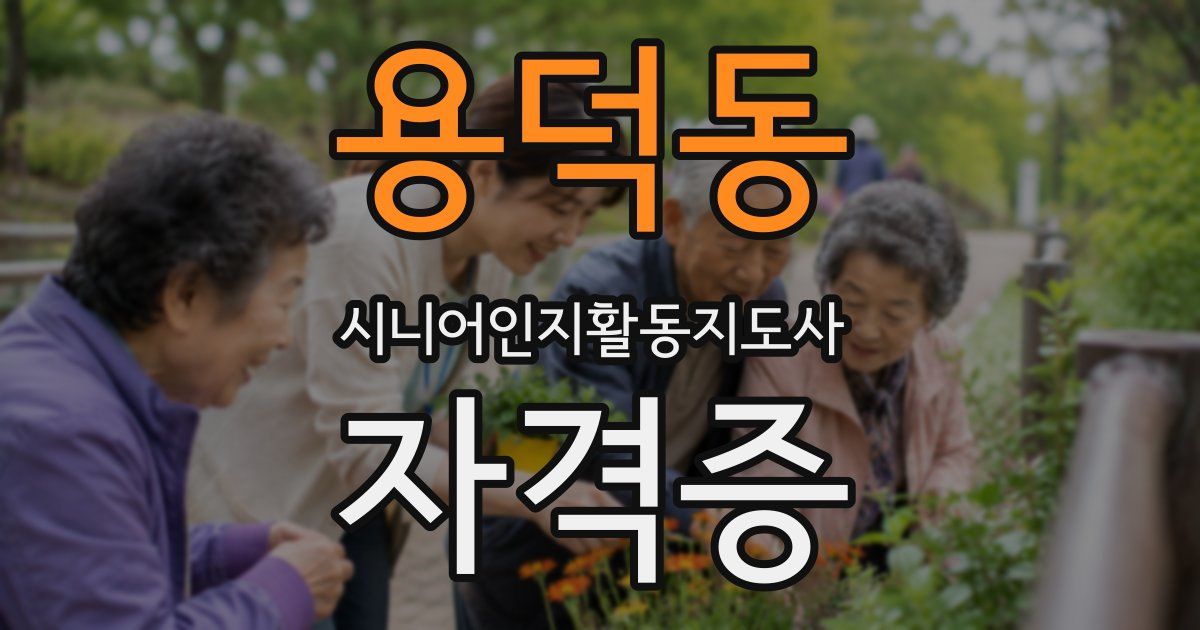 용덕동 시니어인지활동지도사 자격증