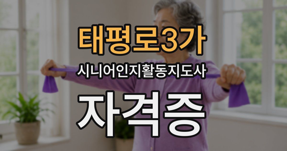 태평로3가 시니어인지활동지도사 자격증