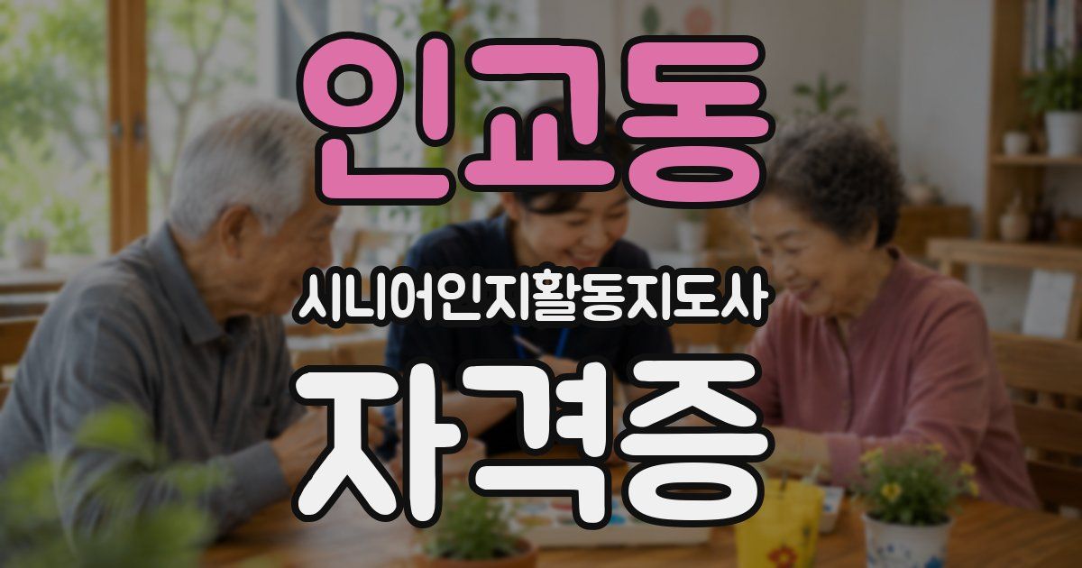 인교동 시니어인지활동지도사 자격증