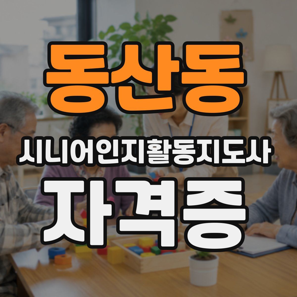 동산동 시니어인지활동지도사 자격증