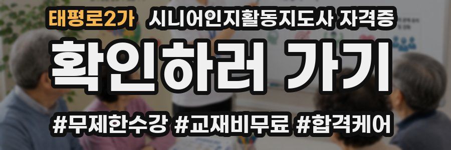 태평로2가 시니어인지활동지도사 자격증