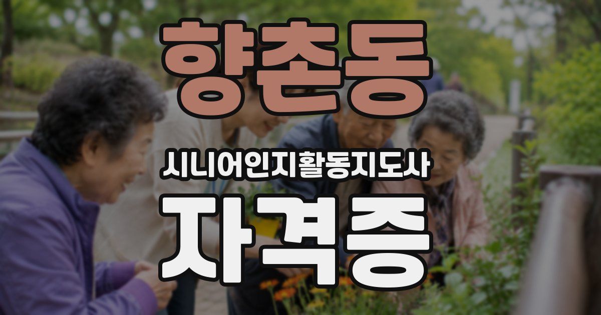 향촌동 시니어인지활동지도사 자격증