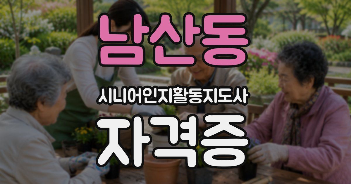 남산동 시니어인지활동지도사 자격증