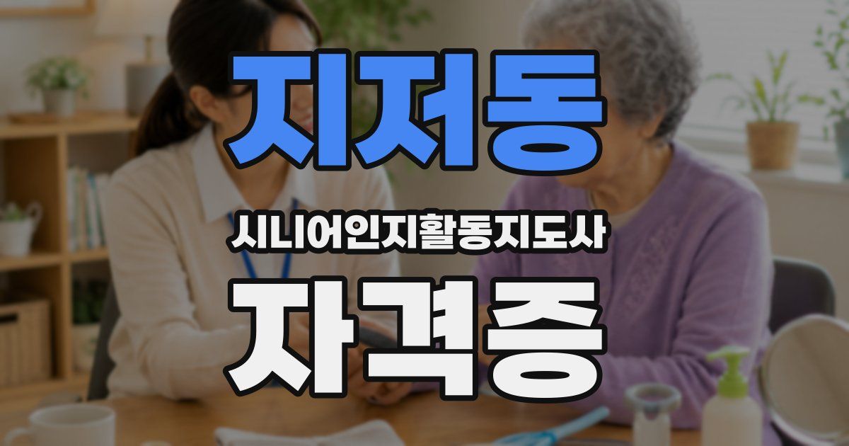 지저동 시니어인지활동지도사 자격증