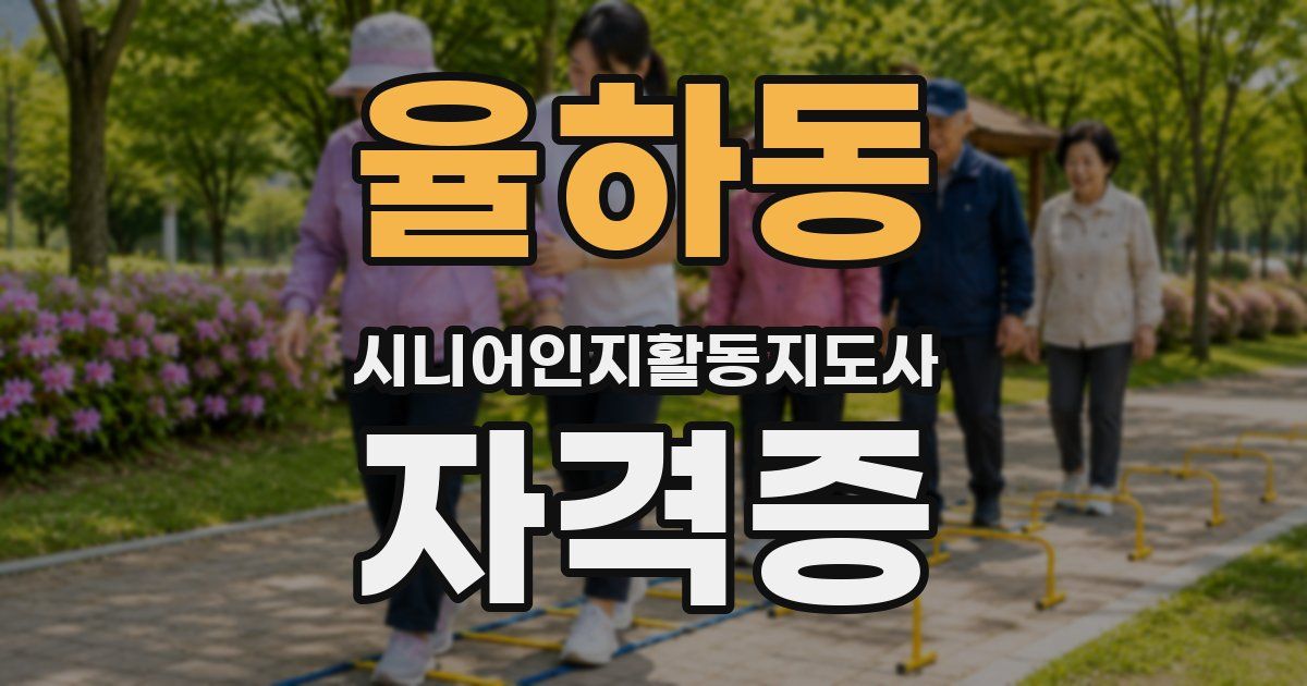 율하동 시니어인지활동지도사 자격증