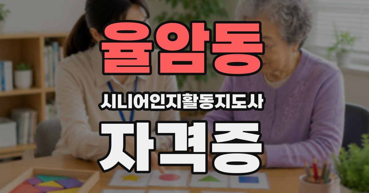 율암동 시니어인지활동지도사 자격증