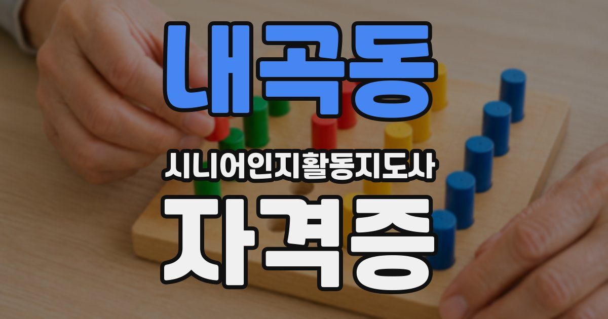 내곡동 시니어인지활동지도사 자격증