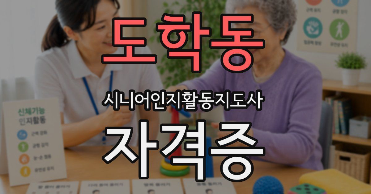 도학동 시니어인지활동지도사 자격증