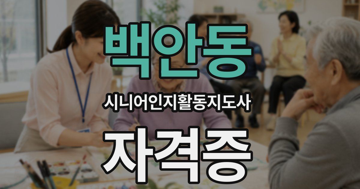 백안동 시니어인지활동지도사 자격증