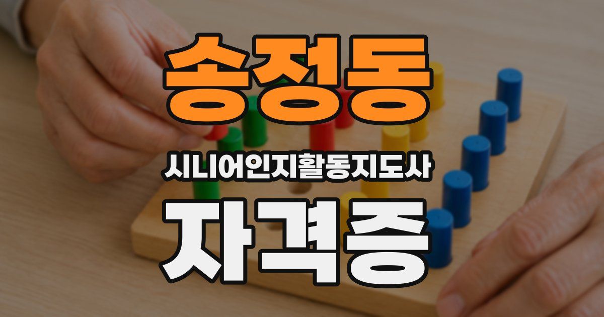 송정동 시니어인지활동지도사 자격증