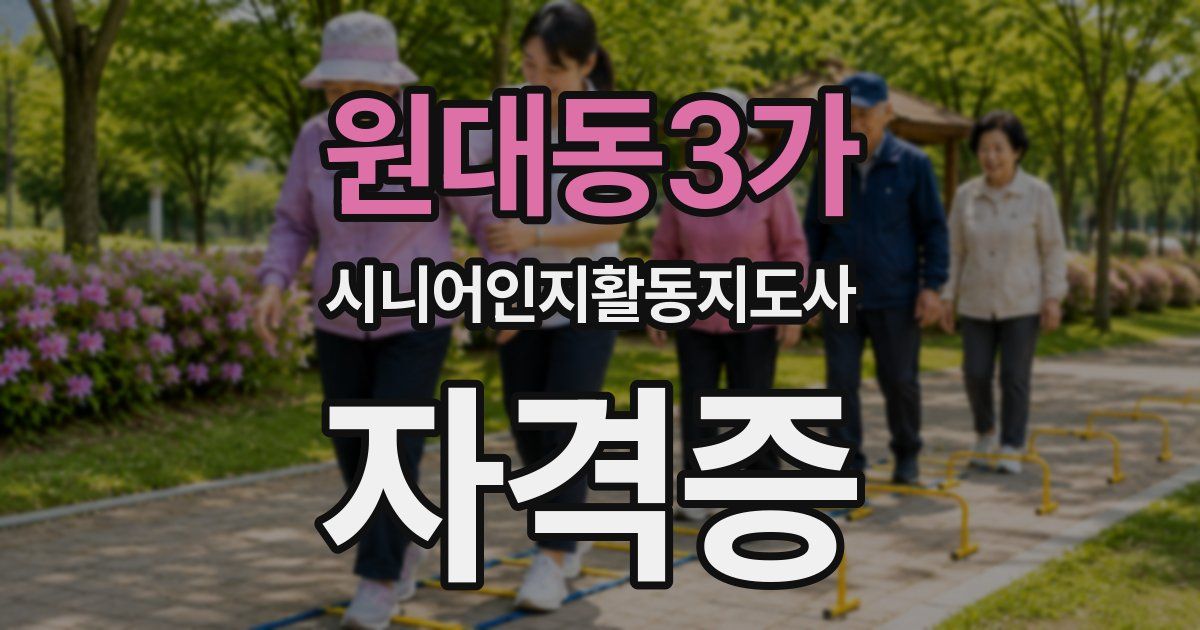 원대동3가 시니어인지활동지도사 자격증