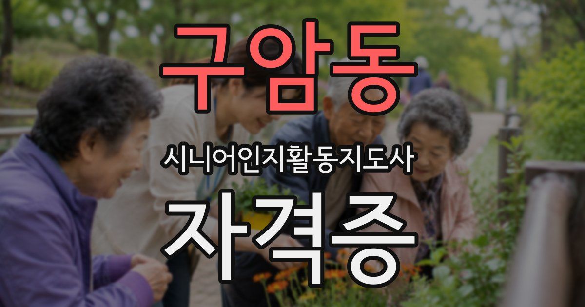 구암동 시니어인지활동지도사 자격증