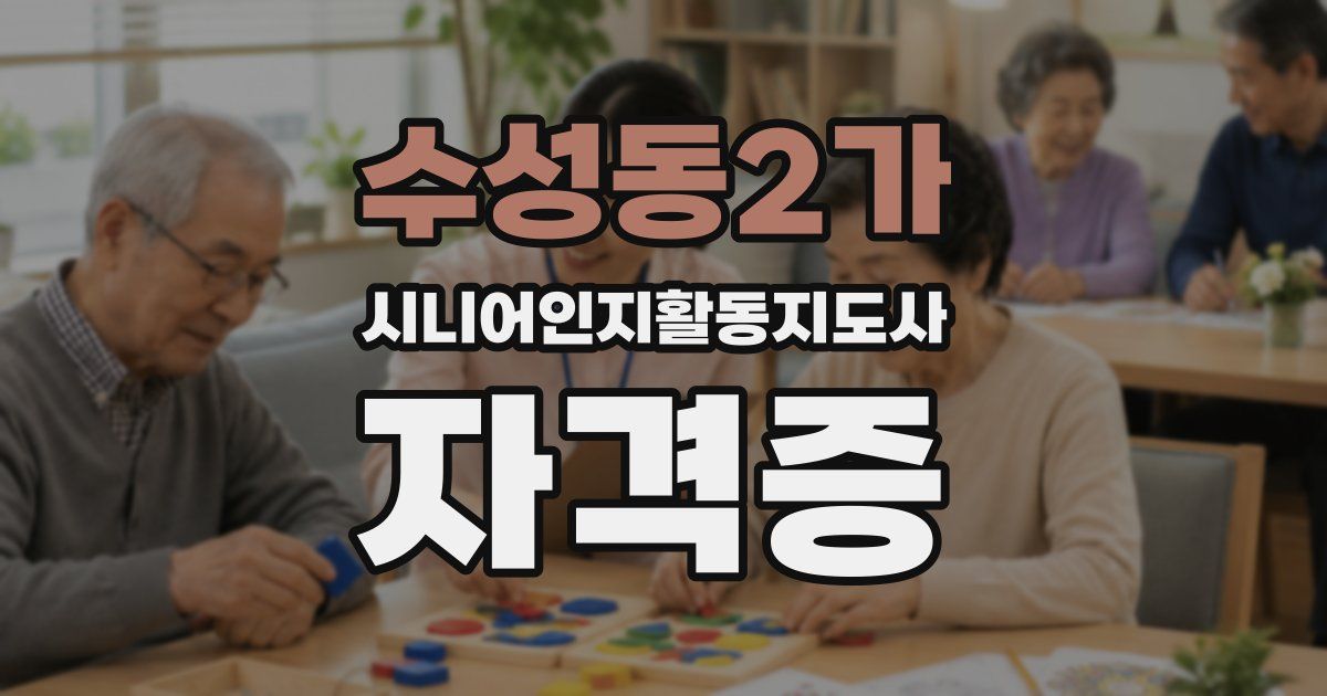 수성동2가 시니어인지활동지도사 자격증