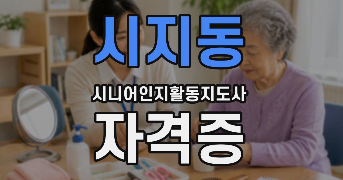 시지동 시니어인지활동지도사 자격증