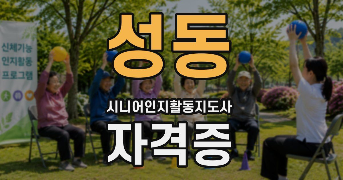 성동 시니어인지활동지도사 자격증