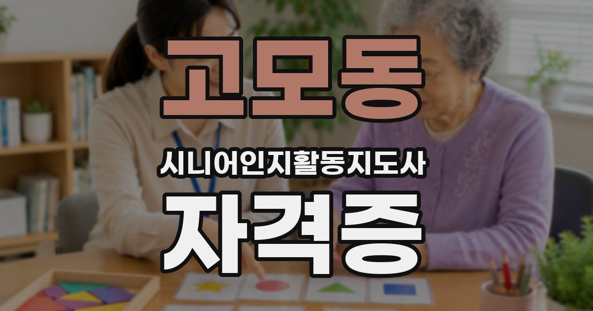 고모동 시니어인지활동지도사 자격증