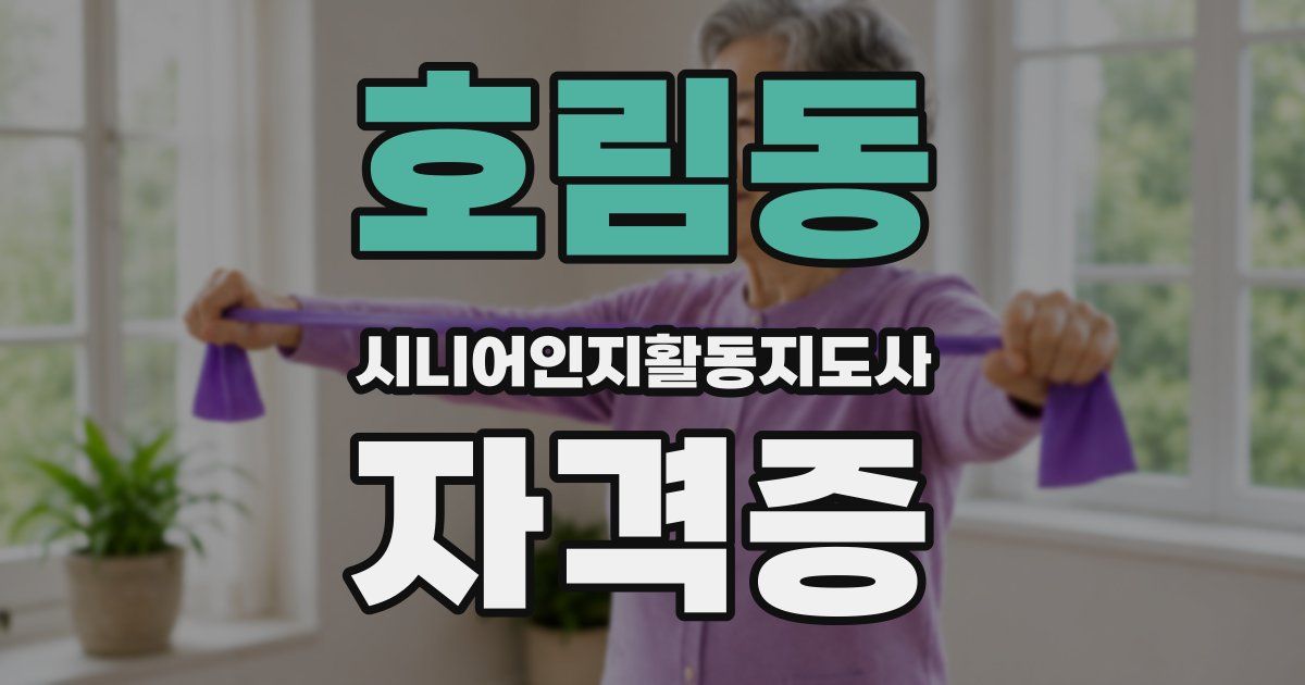 호림동 시니어인지활동지도사 자격증