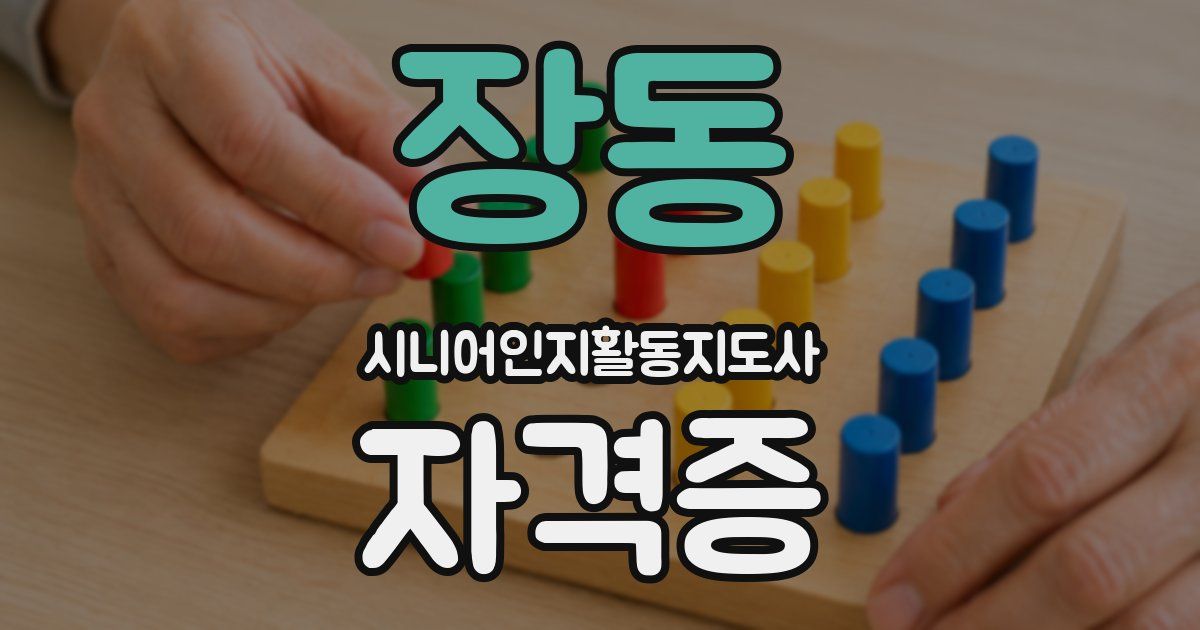 장동 시니어인지활동지도사 자격증