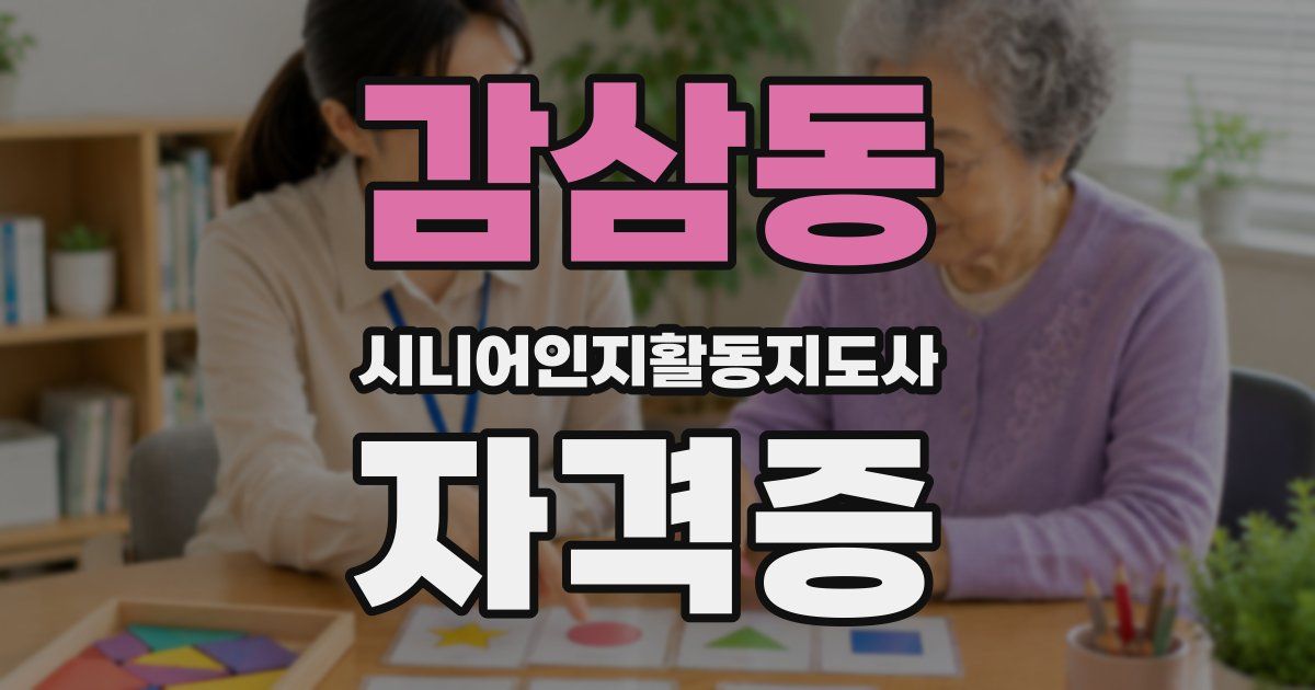 감삼동 시니어인지활동지도사 자격증