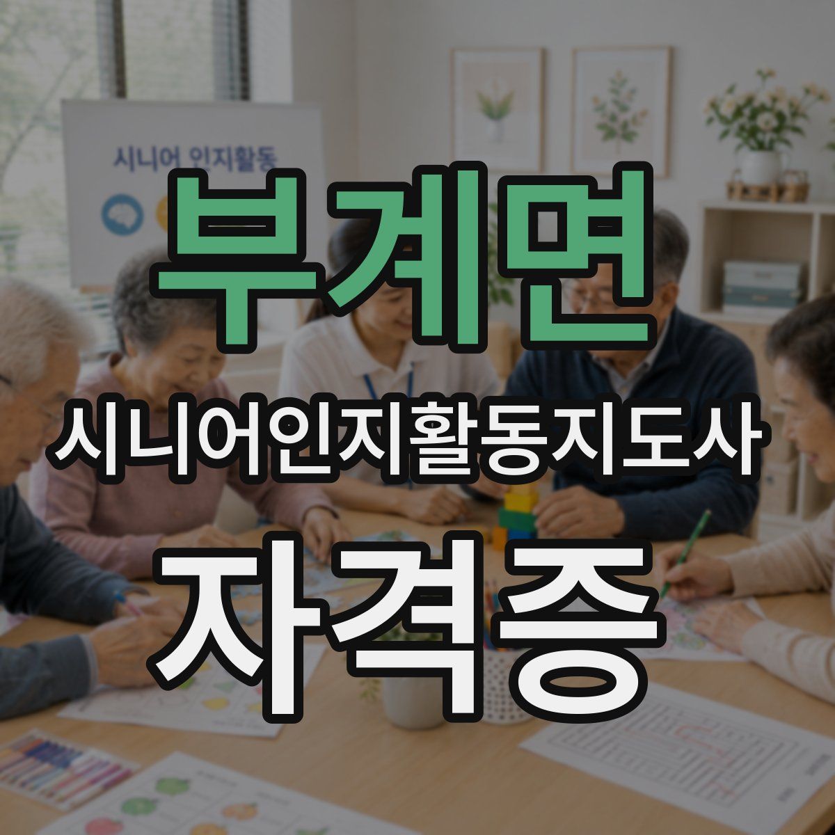 부계면 시니어인지활동지도사 자격증