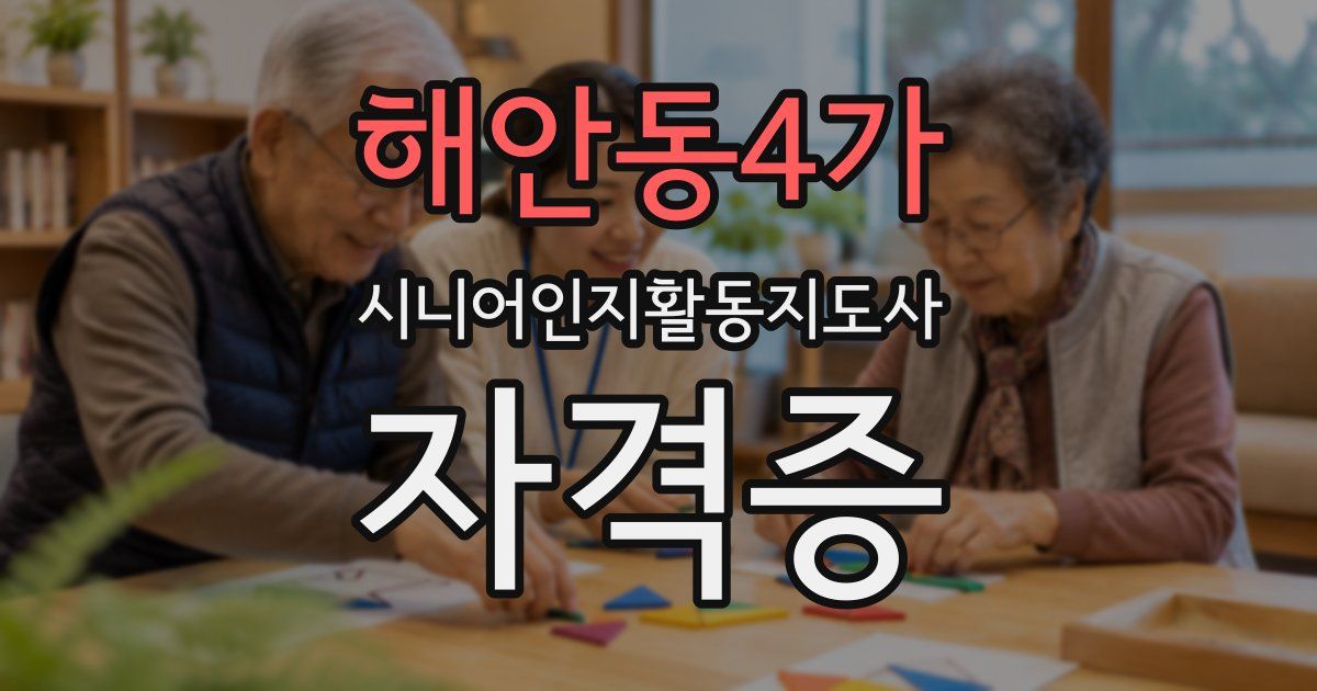 해안동4가 시니어인지활동지도사 자격증