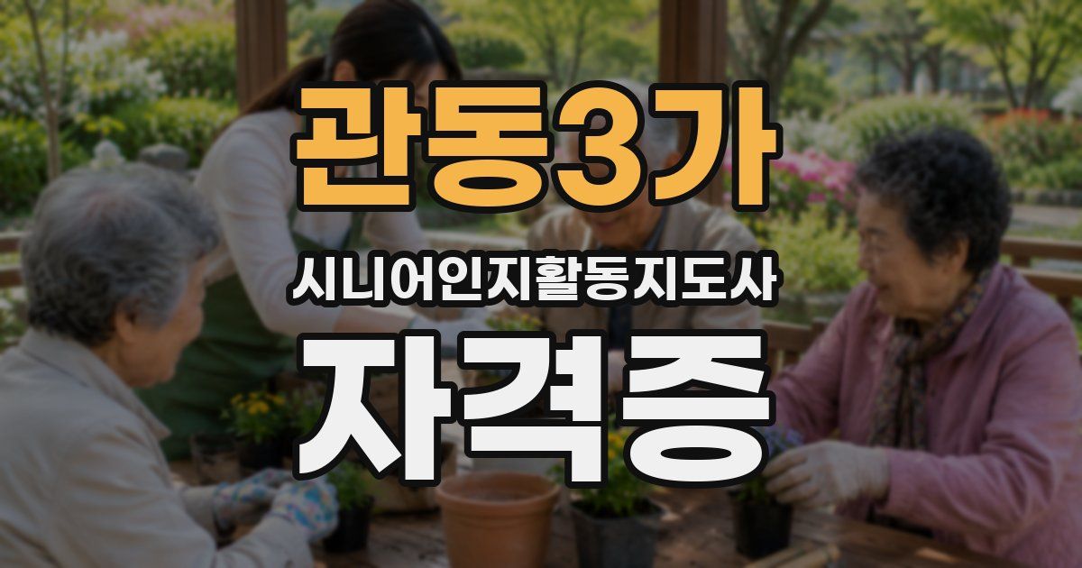 관동3가 시니어인지활동지도사 자격증