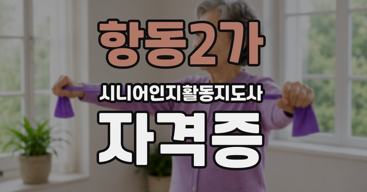 항동2가 시니어인지활동지도사 자격증