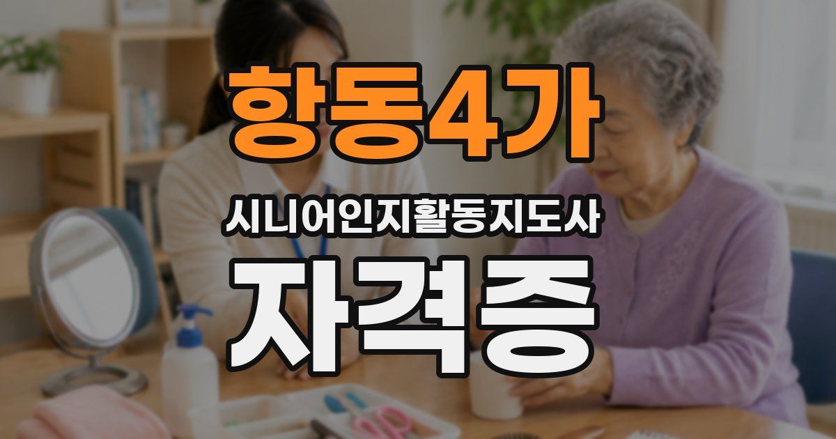 항동4가 시니어인지활동지도사 자격증