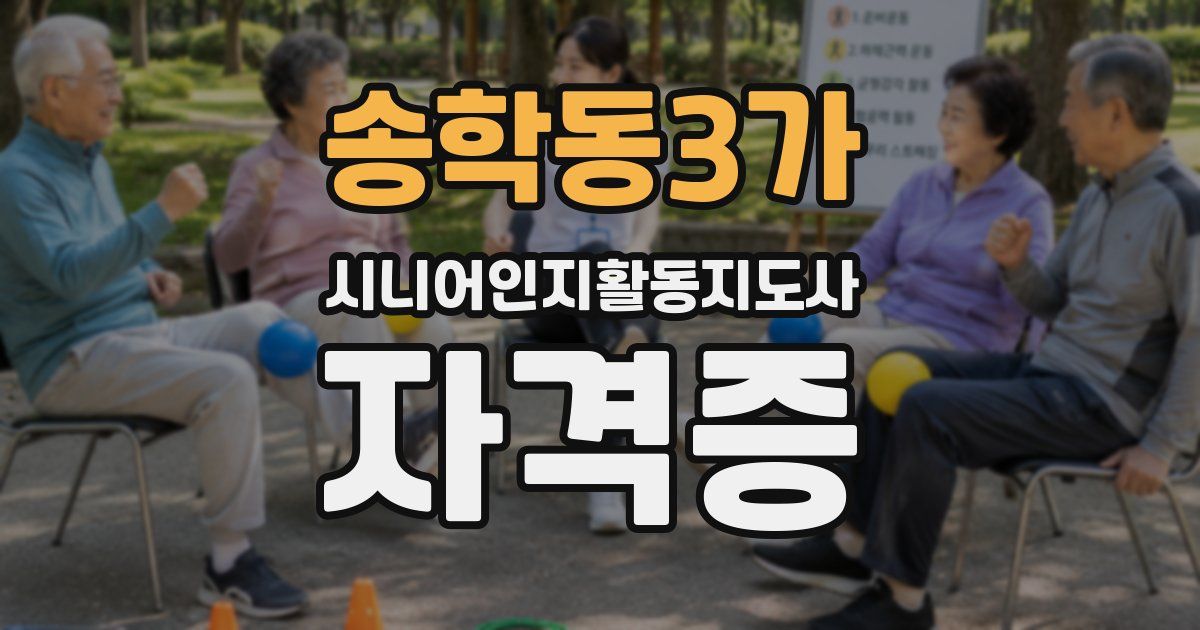 송학동3가 시니어인지활동지도사 자격증