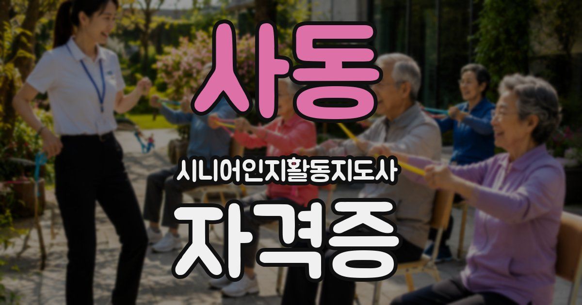 사동 시니어인지활동지도사 자격증